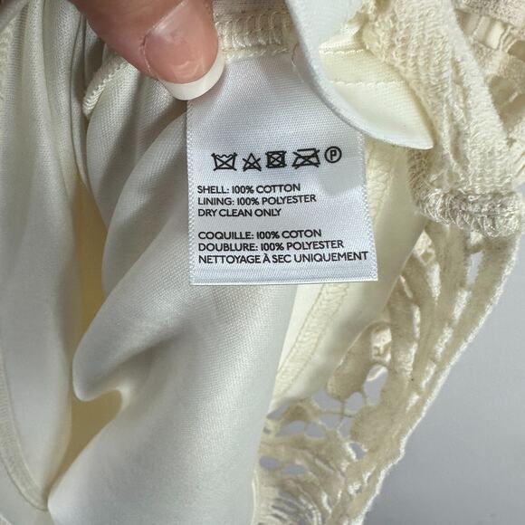 Staring At Stars Mini Dress Womens 6 Ivory Lace Overlay Sleeveless Boho Party - Picture 6 of 6